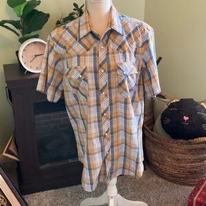Vintage Men’s Size Large Wrangler Wrancher Button Down Shirt Sleeve